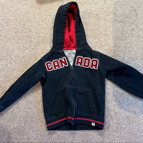 Hudson’s Bay Official Kids Olympic Zip Up Hoodie Sz 3/4 - Picture 1 of 5
